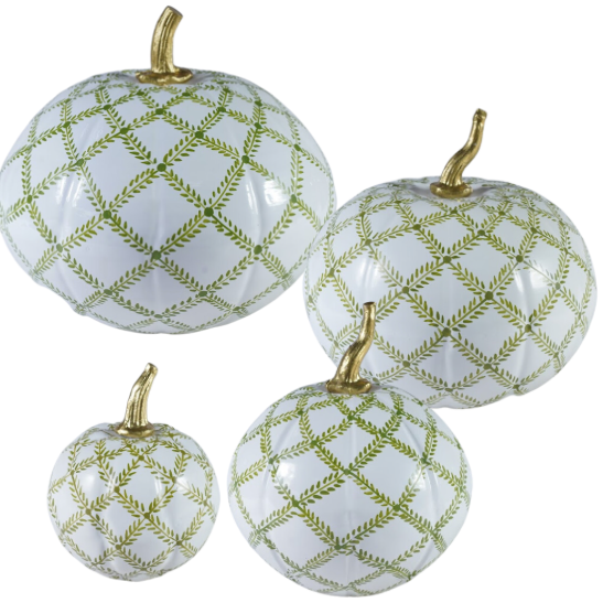 Small Green Trellis Pumpkin
