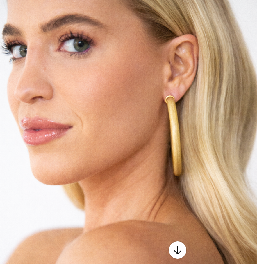 Brushed Gold Lightweight Hoop Earrings: Small