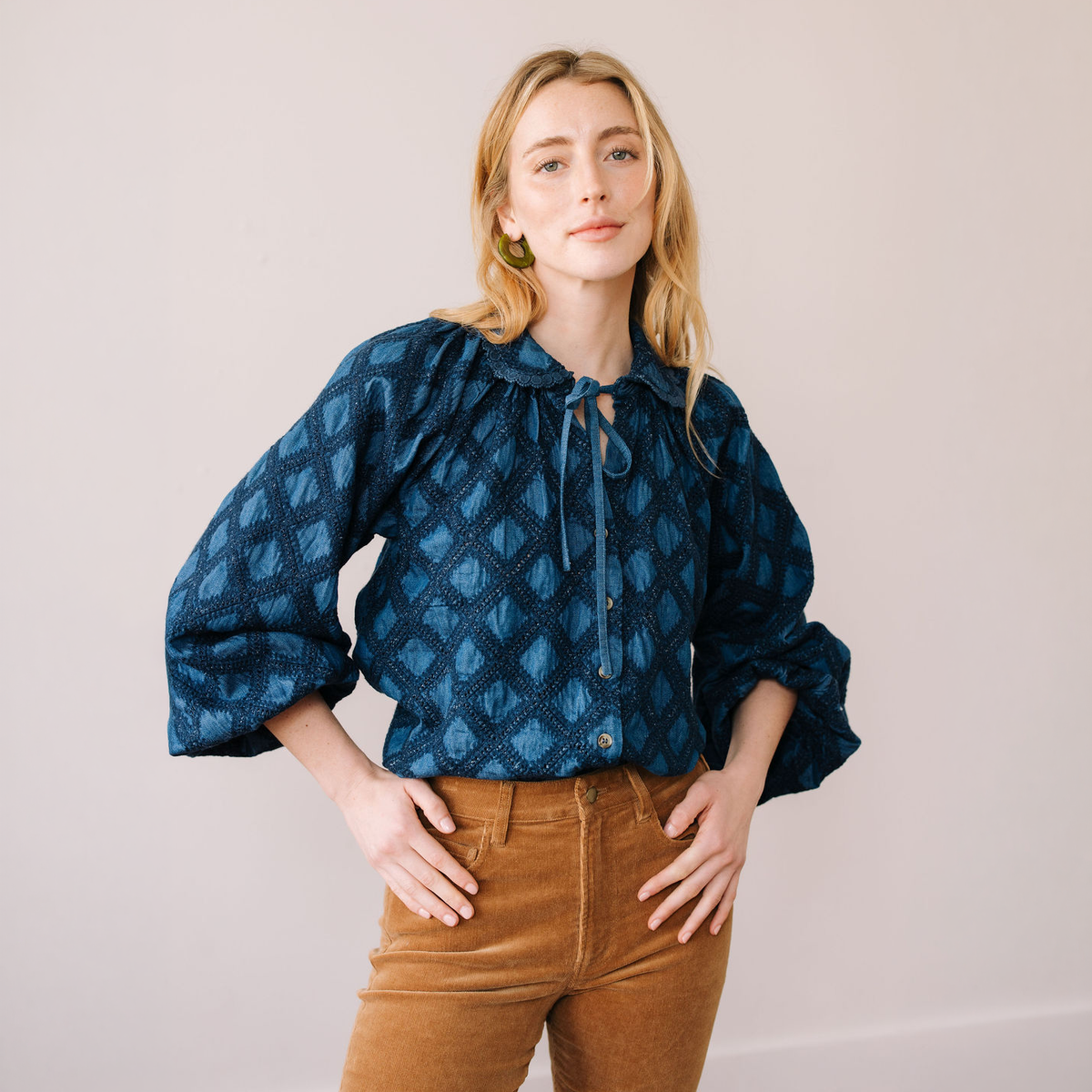 Denim Eyelet Willa Top