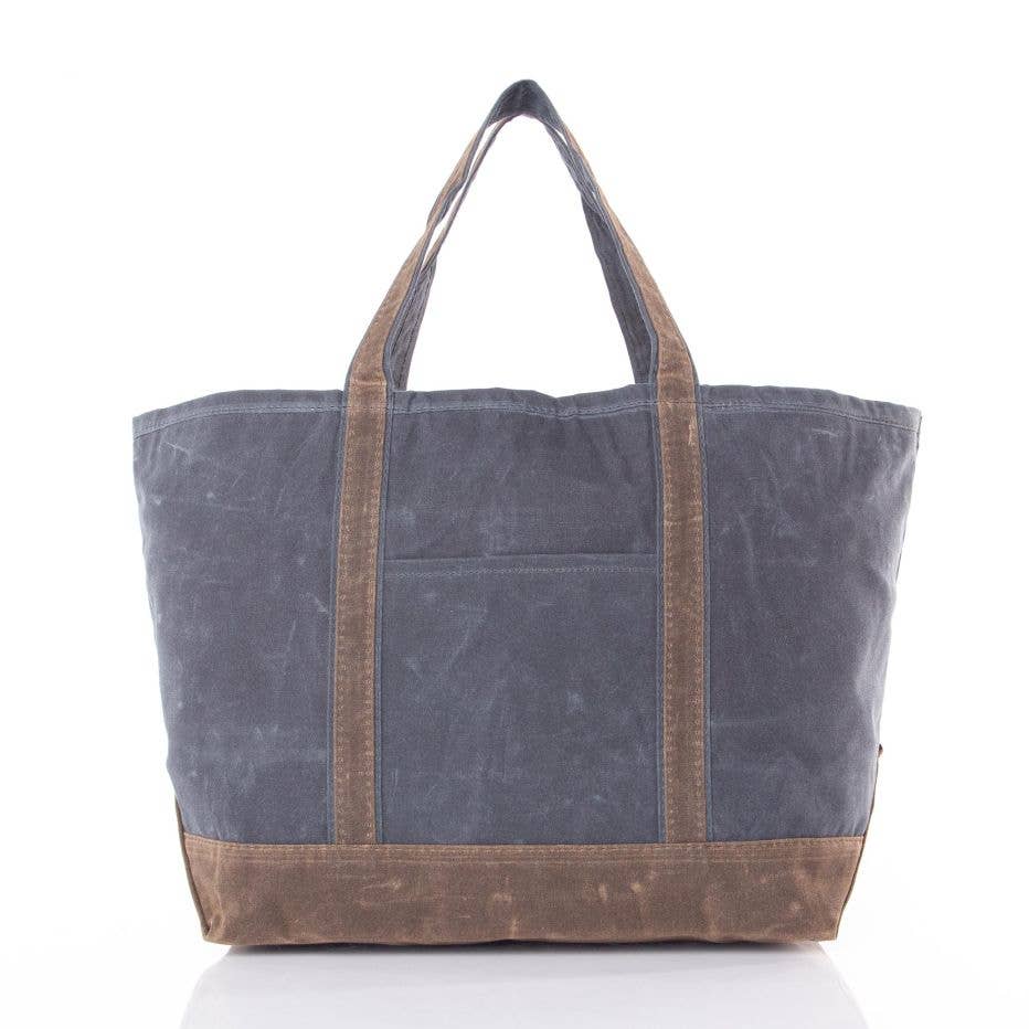Waxed Large Classic Tote: Slate