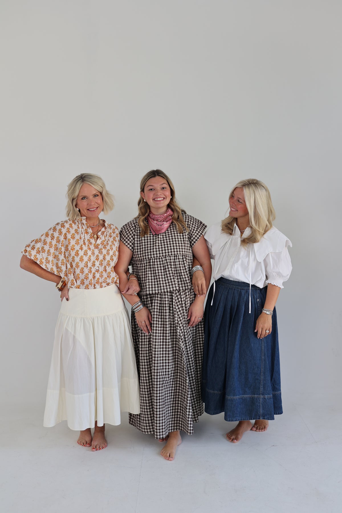 Emerson Fry Dolman Peplum Top- Cocoa Gingham