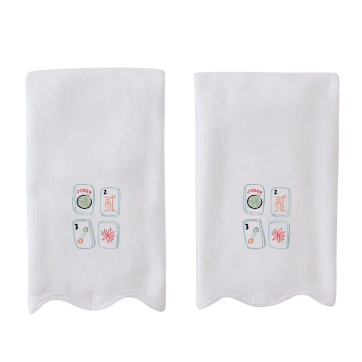 Weezie Scallop Bath Towel- Mahjong Tiles