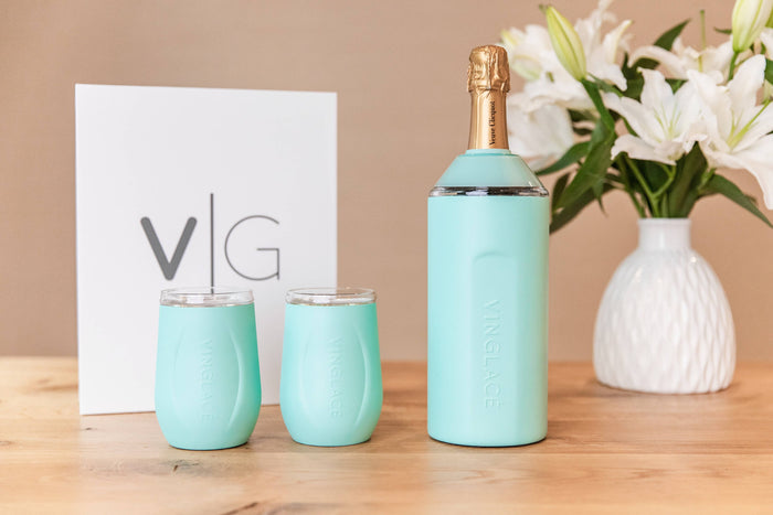 Copper Wine Gift Set with Glass Lined Wine Glass Pair