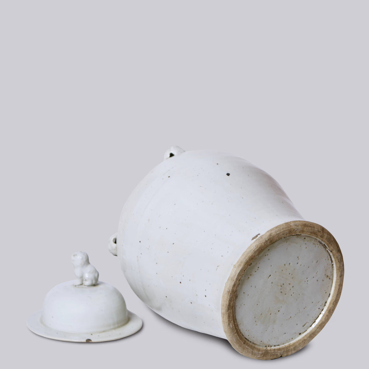Rustic White Porcelain Temple Jar