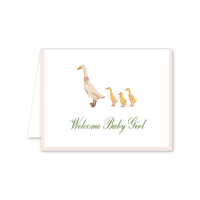 Cottagecore Pink Duckling Baby: Single Card
