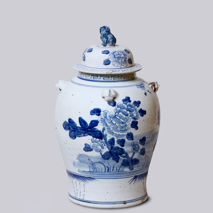 Blue and White Porcelain Four Seasons Temple Jar