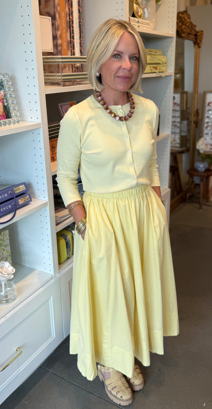 Lemon Cardigan Skirt Set
