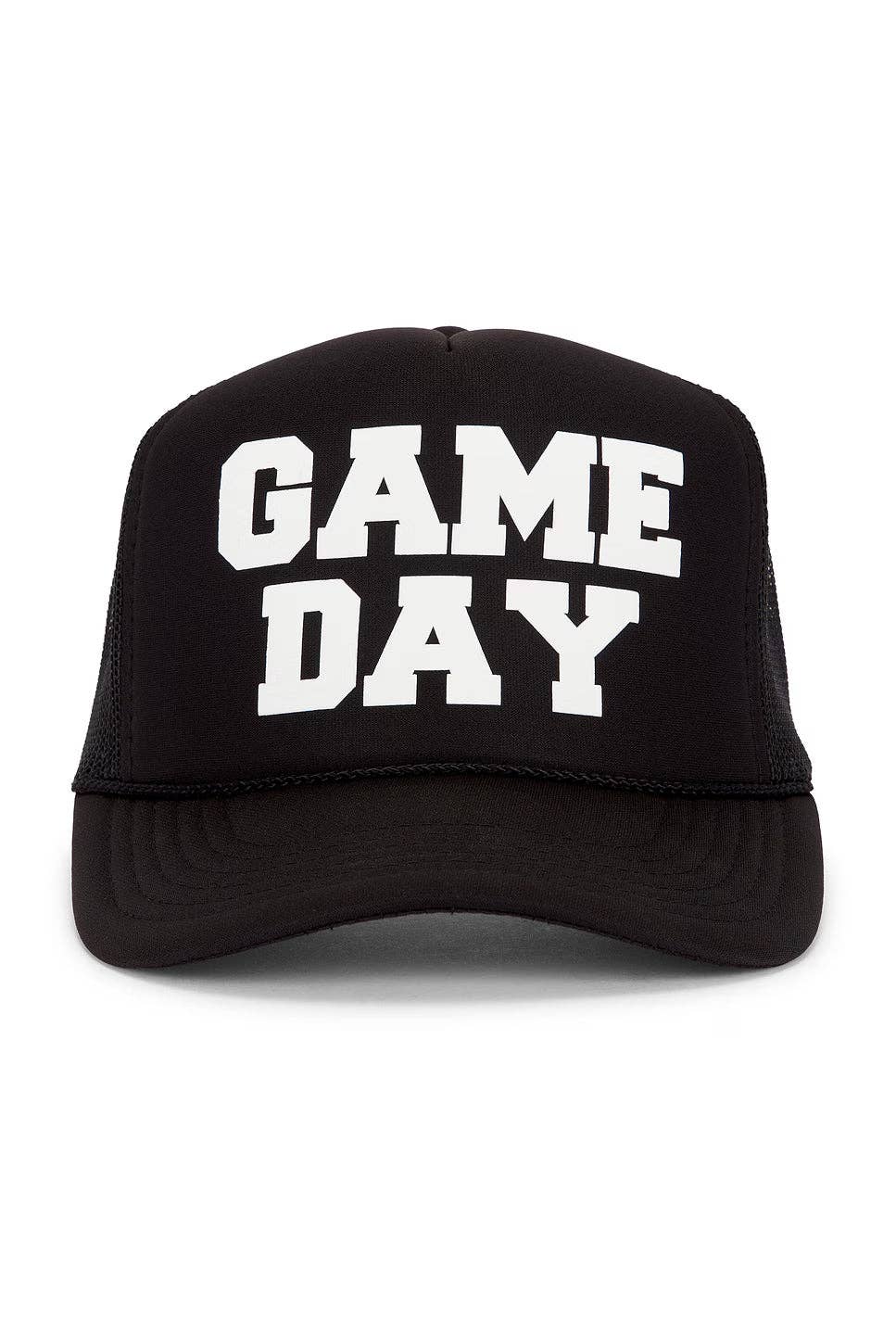 Game Day Trucker Hat in Black: Black
