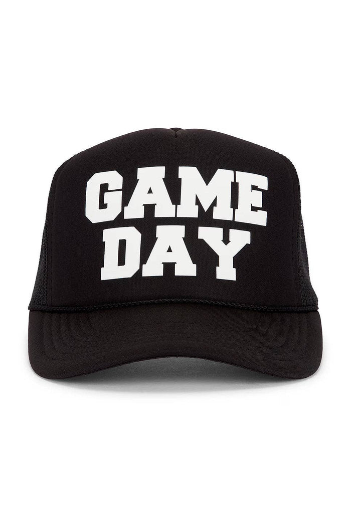 Game Day Trucker Hat in Black: Black