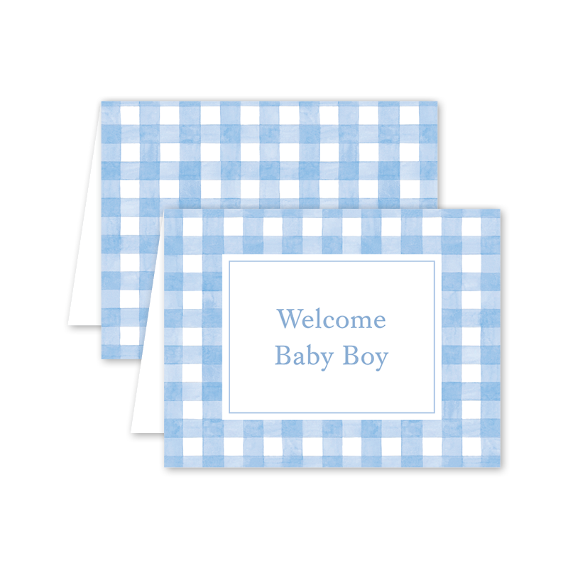 Gingham Baby Blue: Single Card