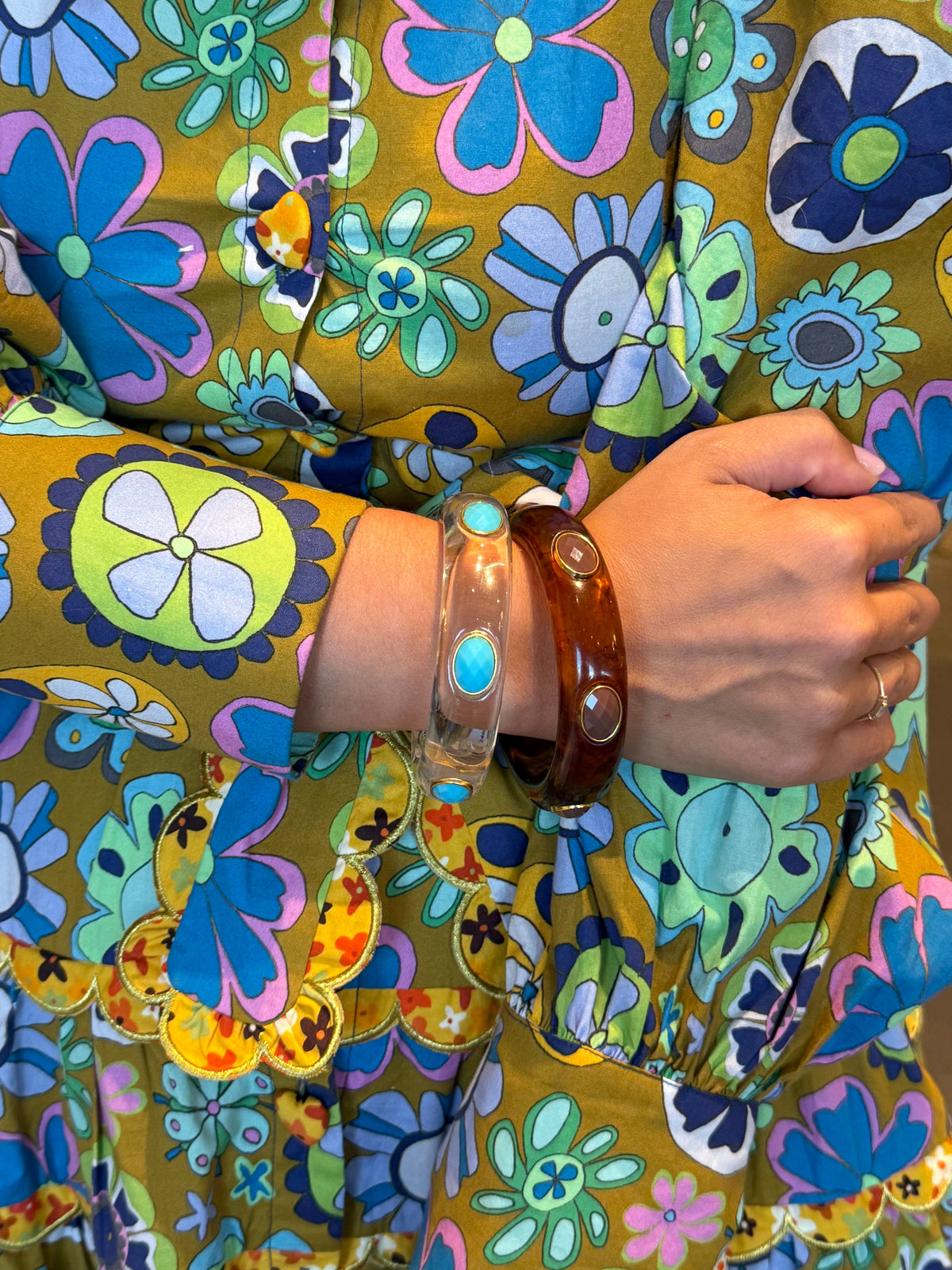 Clear Turquoise Jane Bangle