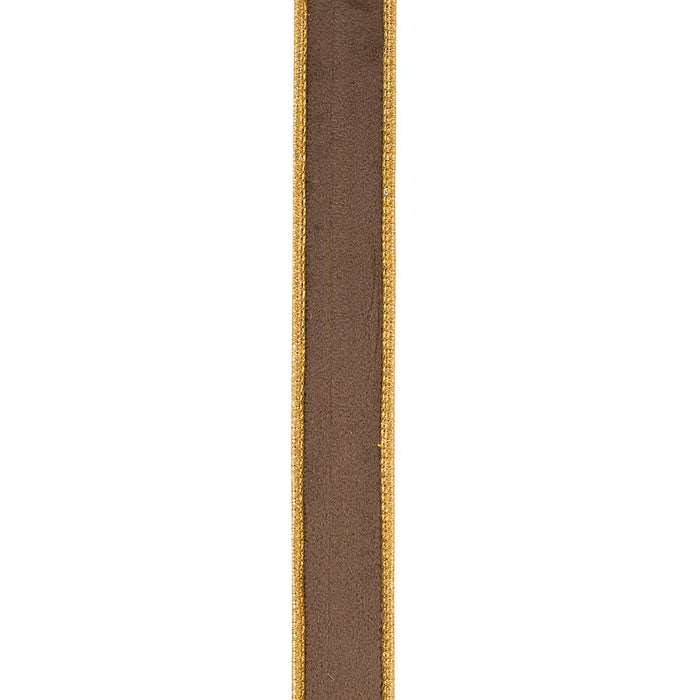 Velvet Touch Deluxe Metallic, Brown/gold, 1 In, 5 Yards