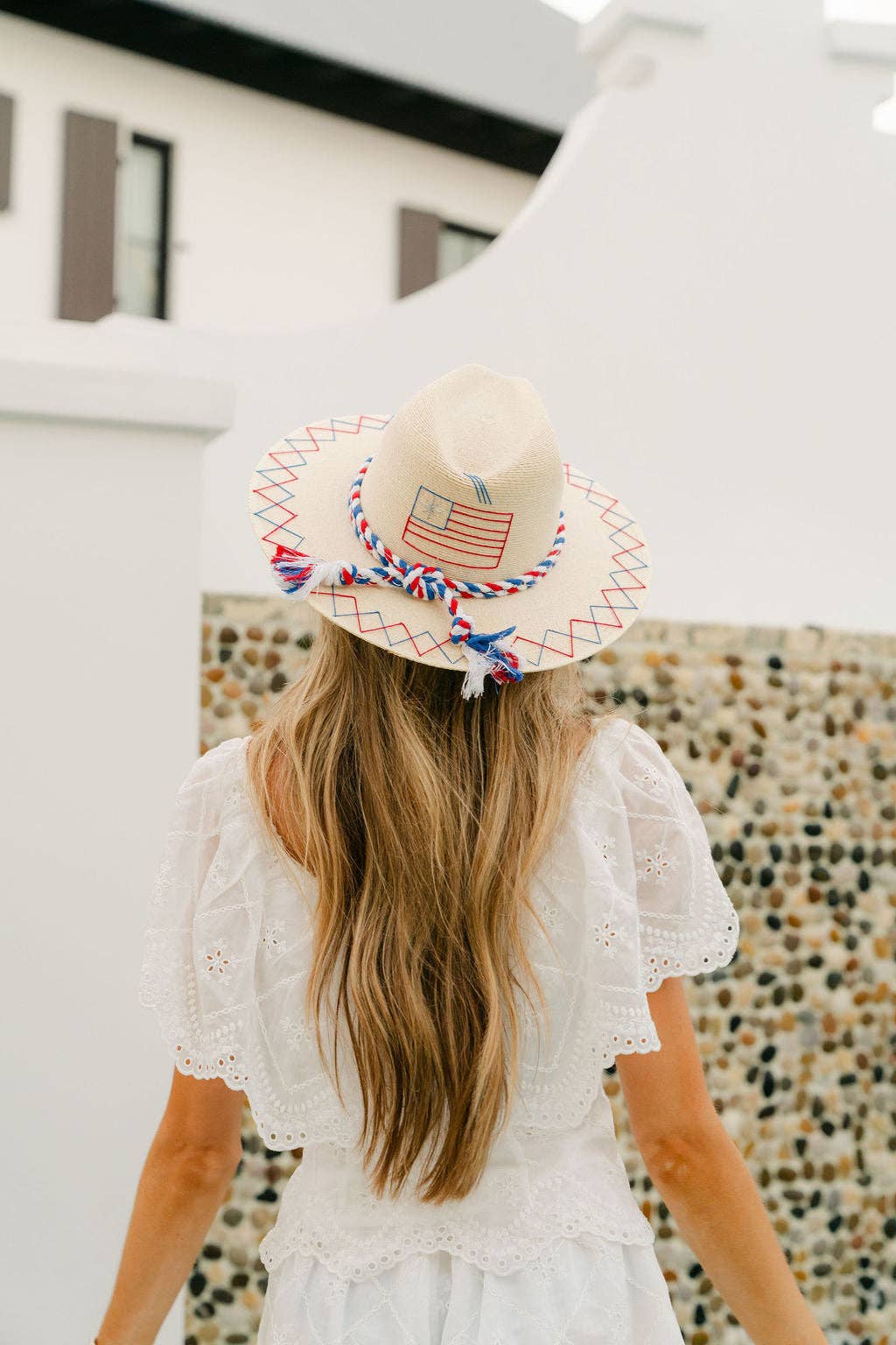 White Palm Patriotic Hat