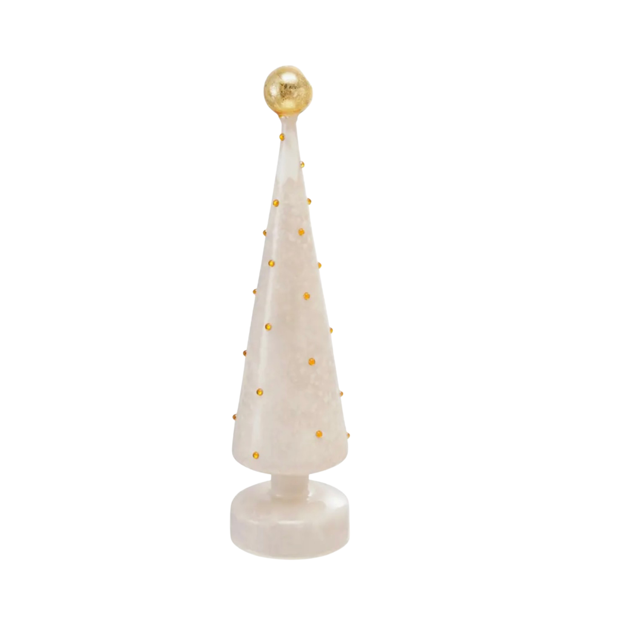 Embossed Mercury Glass Tree with LED- Gold and White