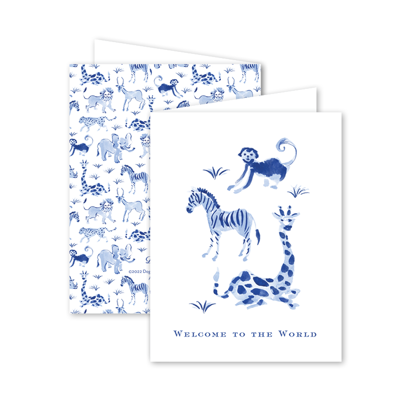 Blue Safari Welcome: Single Card