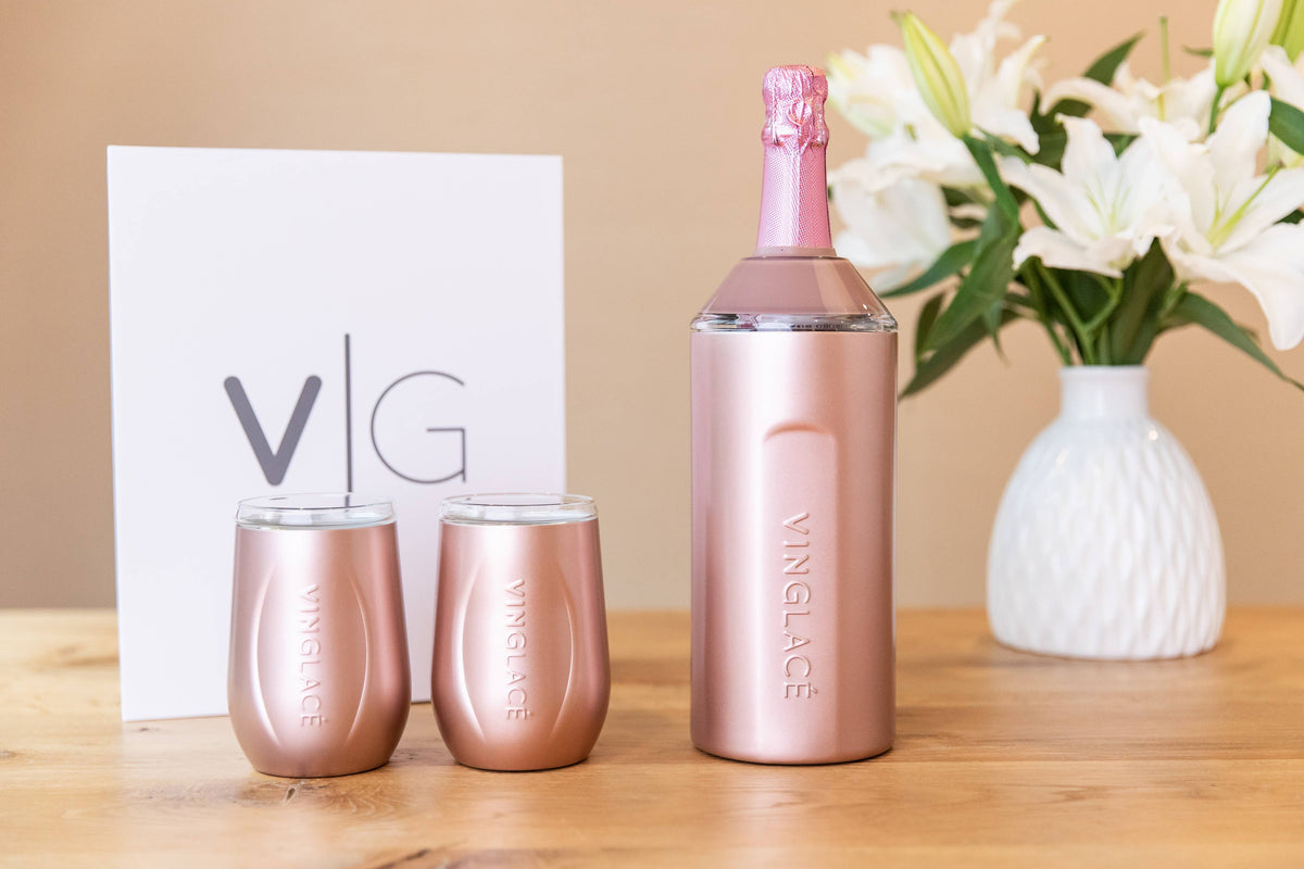 Copper Wine Gift Set with Glass Lined Wine Glass Pair