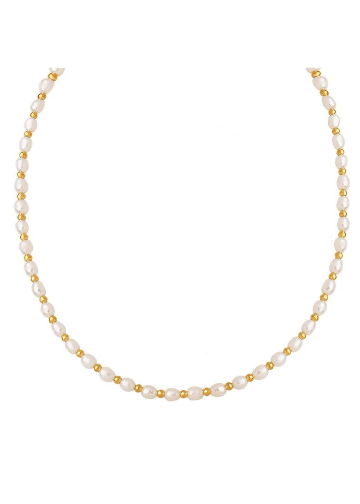 Francis Gold Pearl Necklace Hypoallergenic Water Resistant