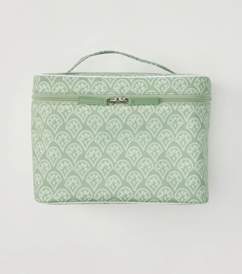 Weezie Vanity Case- Green Block Print