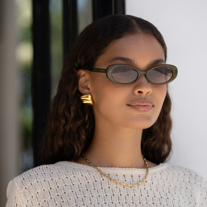 Mimi Oval Olive Sunglasses