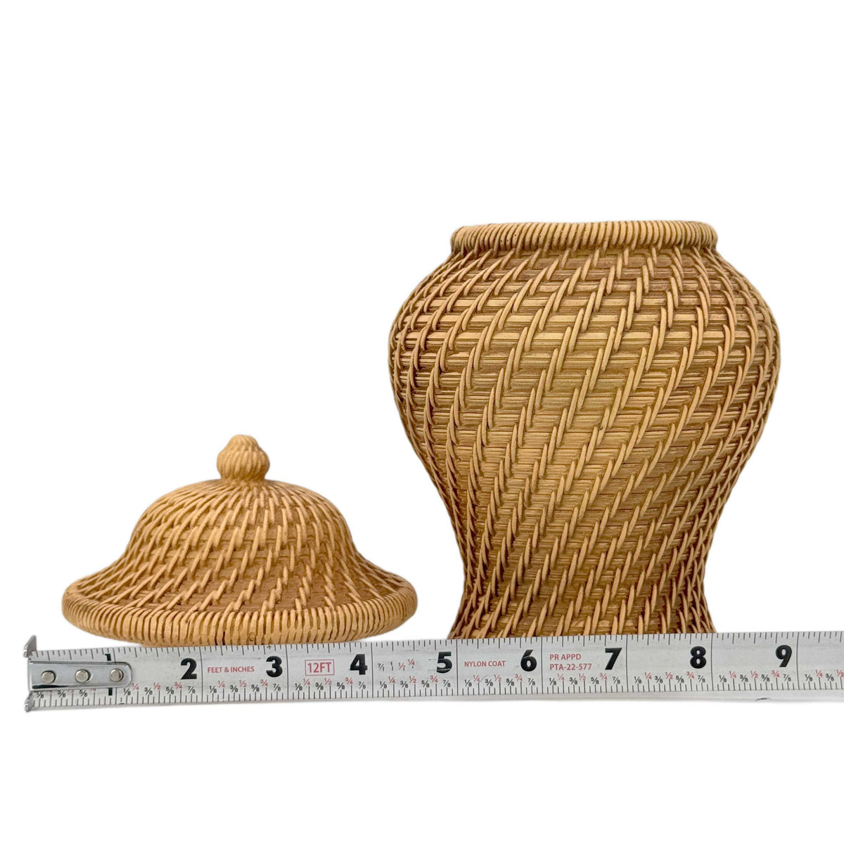8" Ceramic Wicker Jar