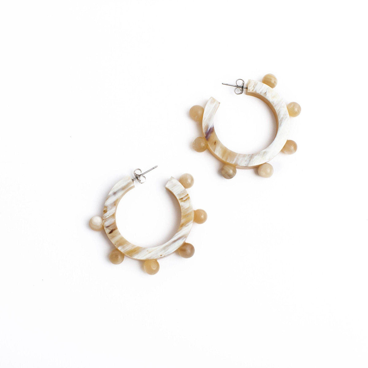 Natural Bead Hoops