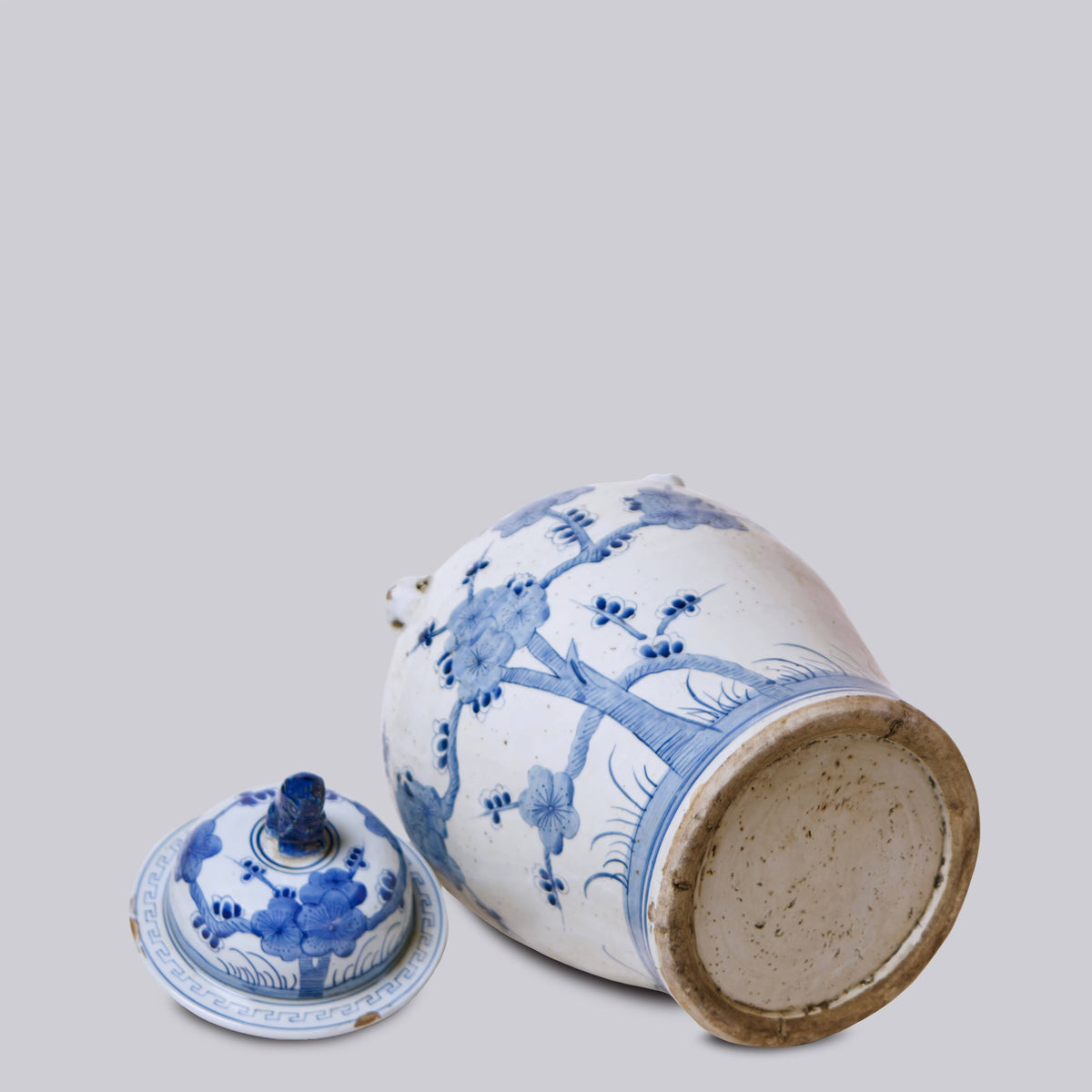 Blossoms Blue and White Porcelain Temple Jar