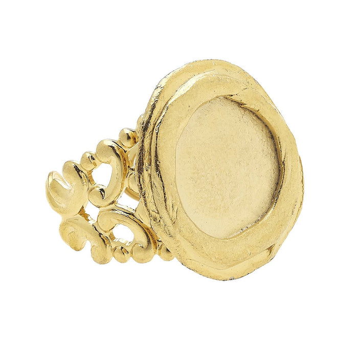 Handcast Gold Adjustable Ring