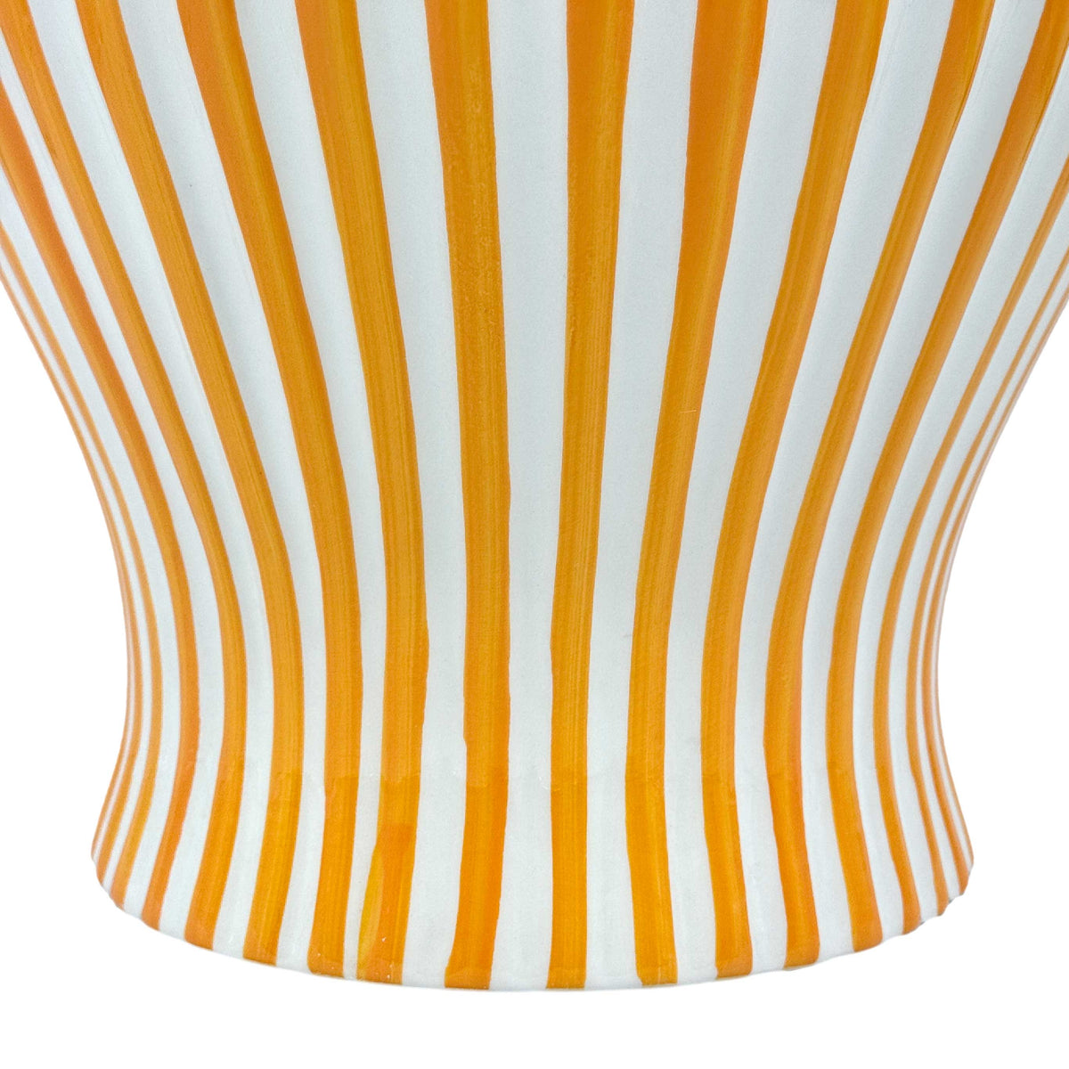 Orange & White Candy Cane Striped Ceramic Vase 18"