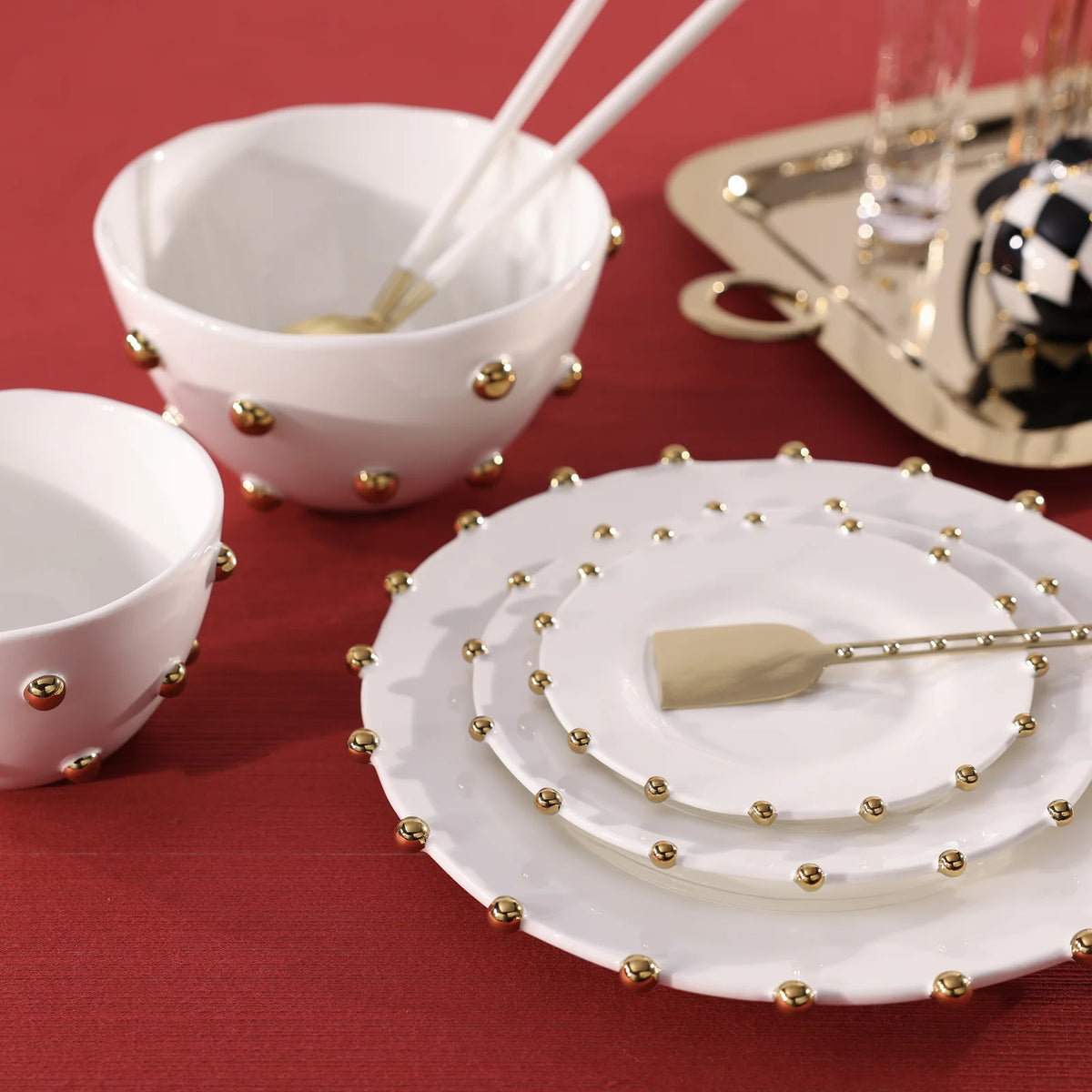 Celestial Gold Hobnail Bowl