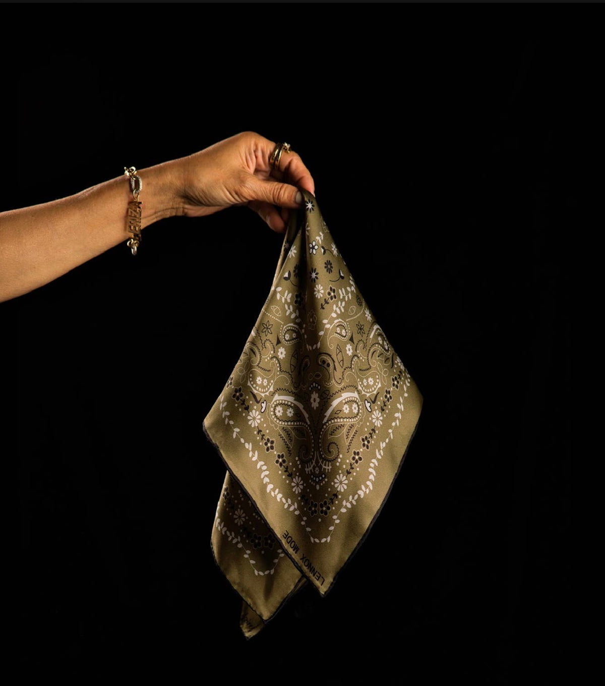 Mulberry Silk Paisley Bandana -Double-Sided Scarf