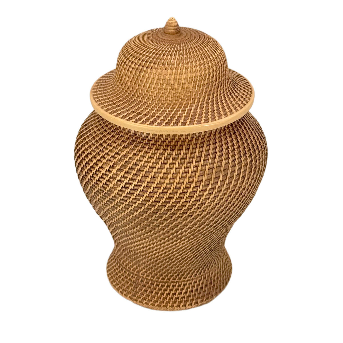 12" Ceramic Wicker Jar