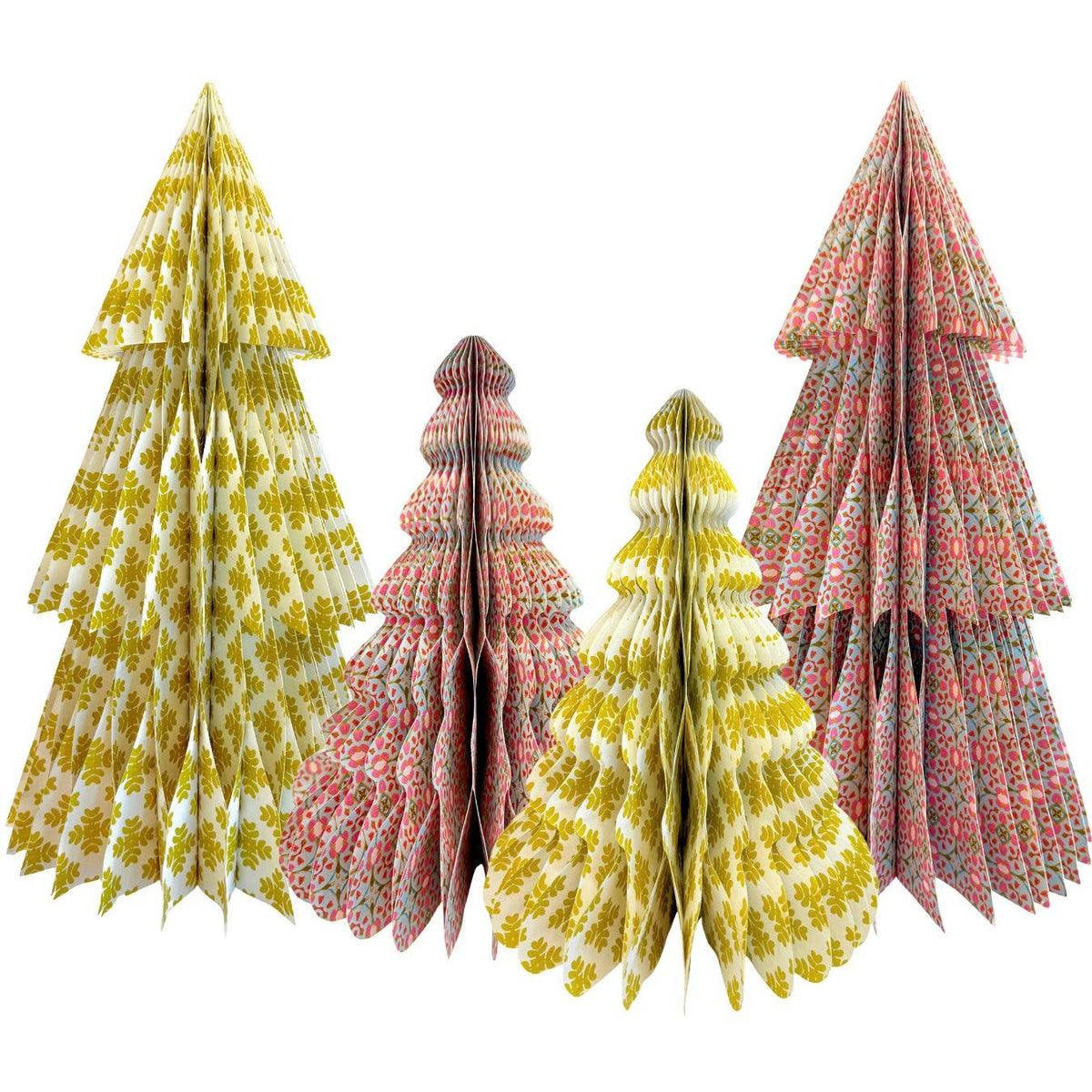 Brushstrokes Citrine 18" 3 Tier Honeycomb Christmas Tree: One Size (18" Tall)