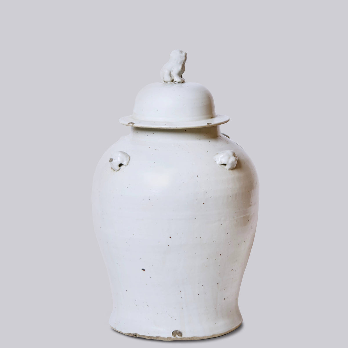 Rustic White Porcelain Temple Jar