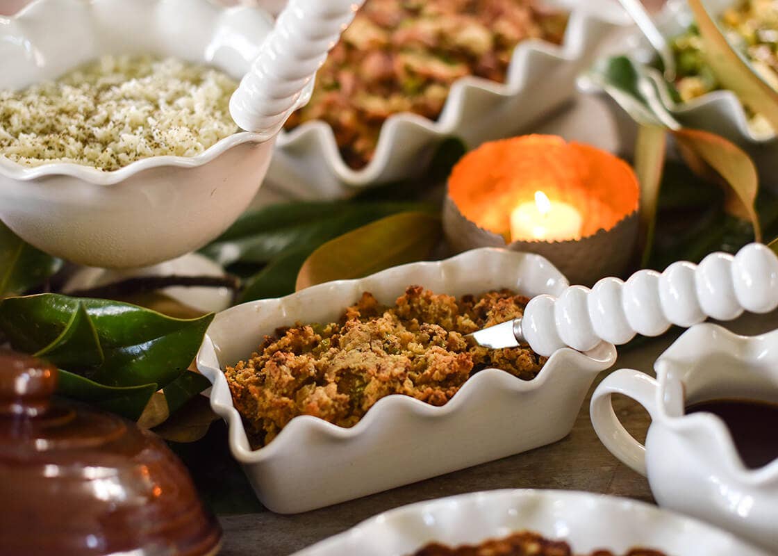 Signature White Knob Serving Spoon