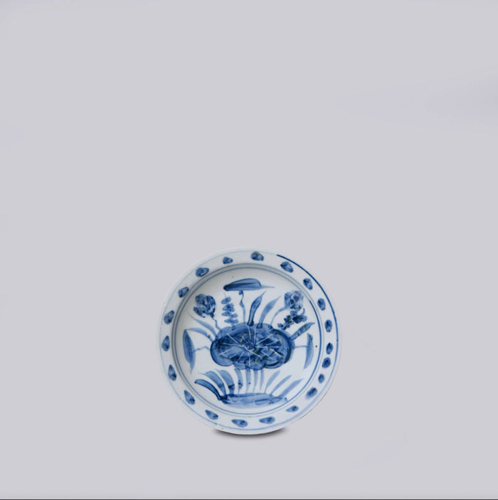 Blue and White Porcelain Lotus Dish