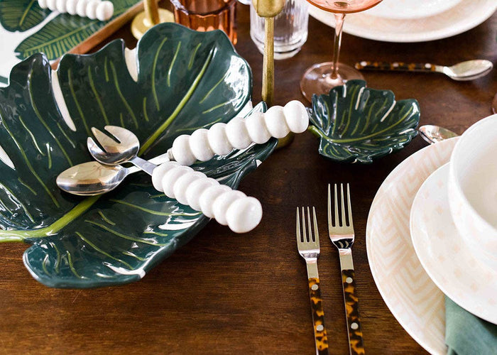 Signature White Knob Serving Spoon