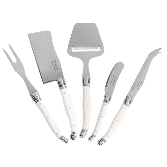 5-Piece Laguiole Cheese Knife & Slicer Set Faux Ivory Handle