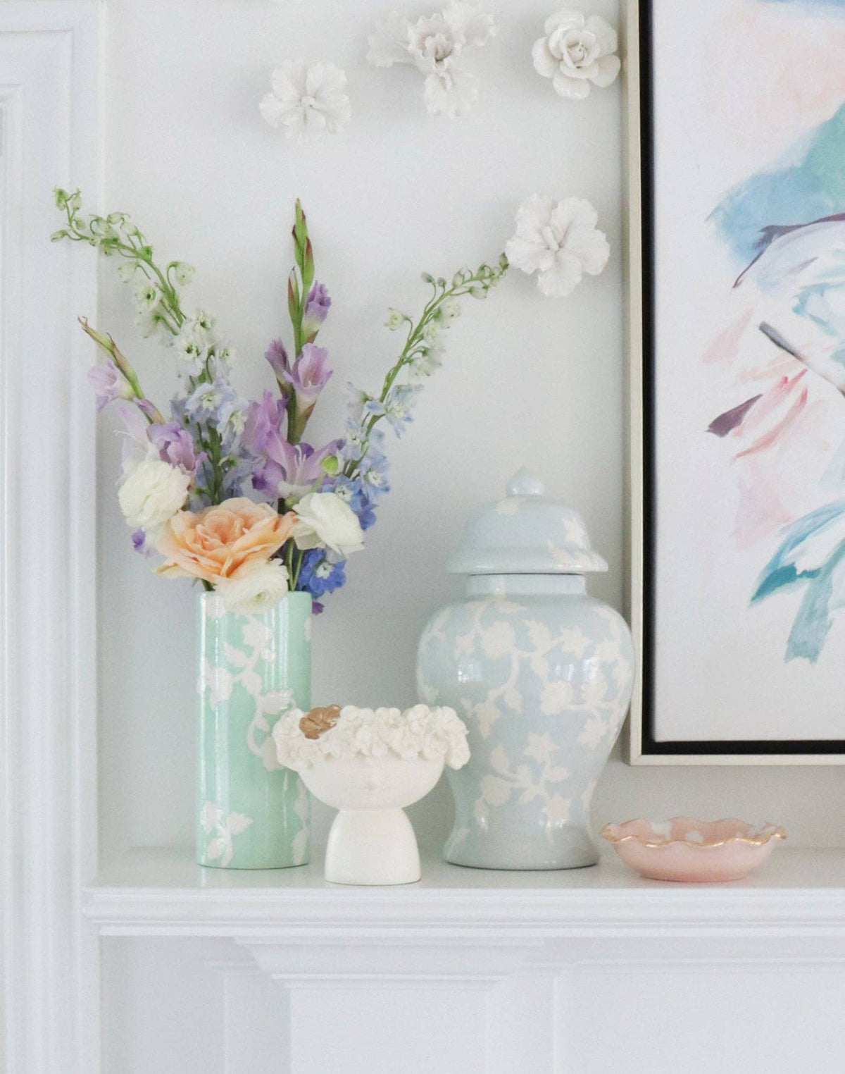 Pink Chinoiserie Dreams Column Vase