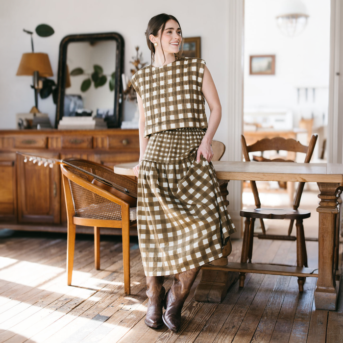 Painted Gingham Colette Skirt
