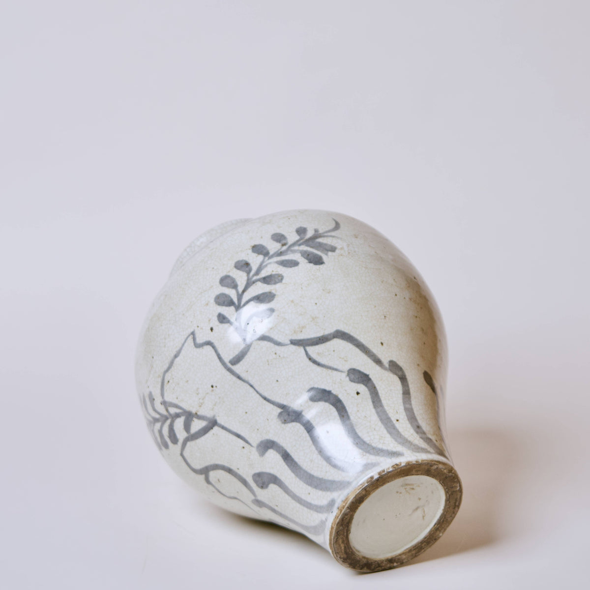 Rustic Blue and White Porcelain Amphora Vase