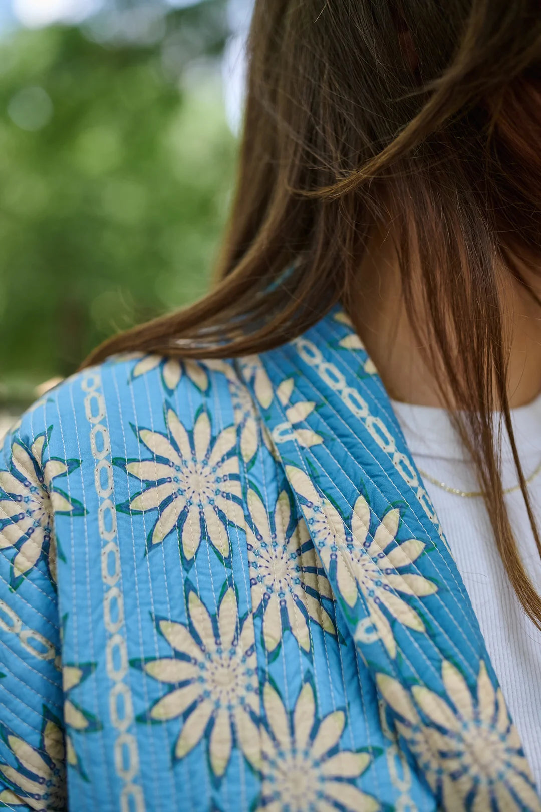 Brooks Avenue Blue Daisy Allison Reversible Quilted Jacket