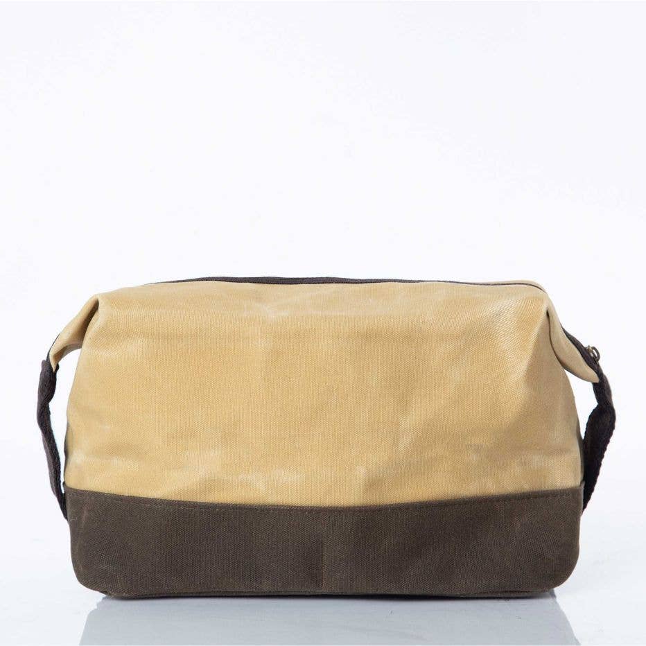 Waxed Dopp Kit: Olive