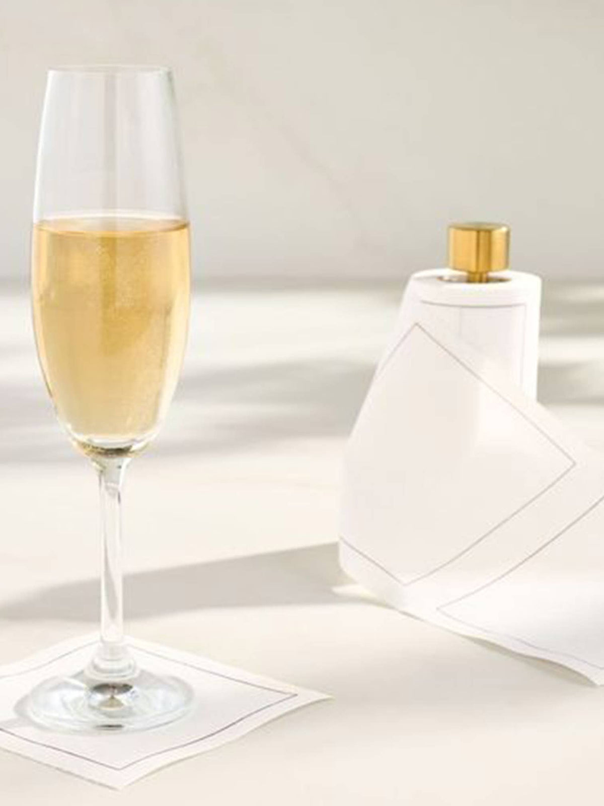 Cotton Cocktail Napkin Roll: White Rabbit