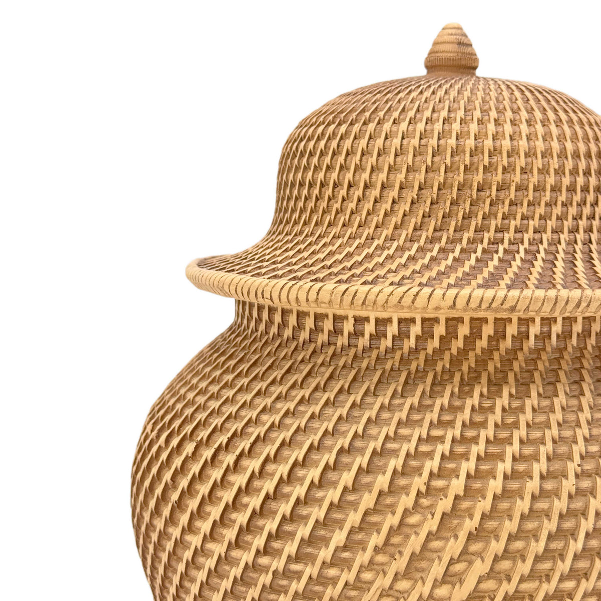 16" Ceramic Wicker Jar