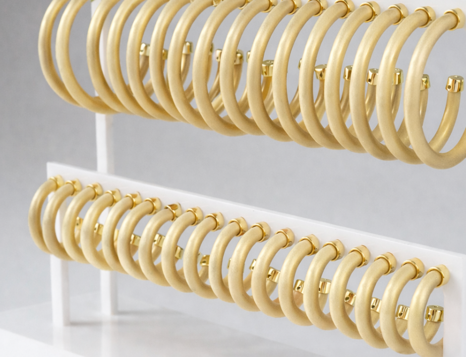 Brushed Gold Lightweight Hoop Earrings: Small