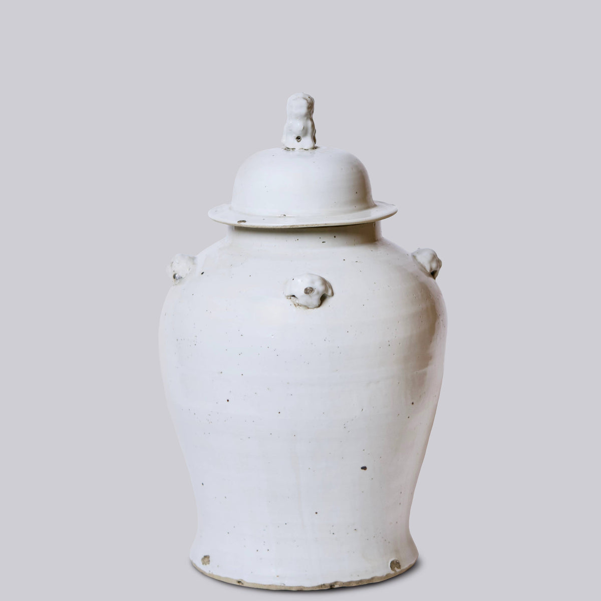 Rustic White Porcelain Temple Jar
