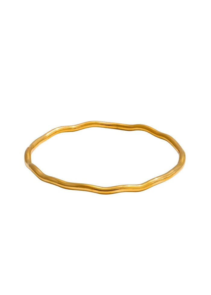 Halo Gold Bangle Bracelet: Gold