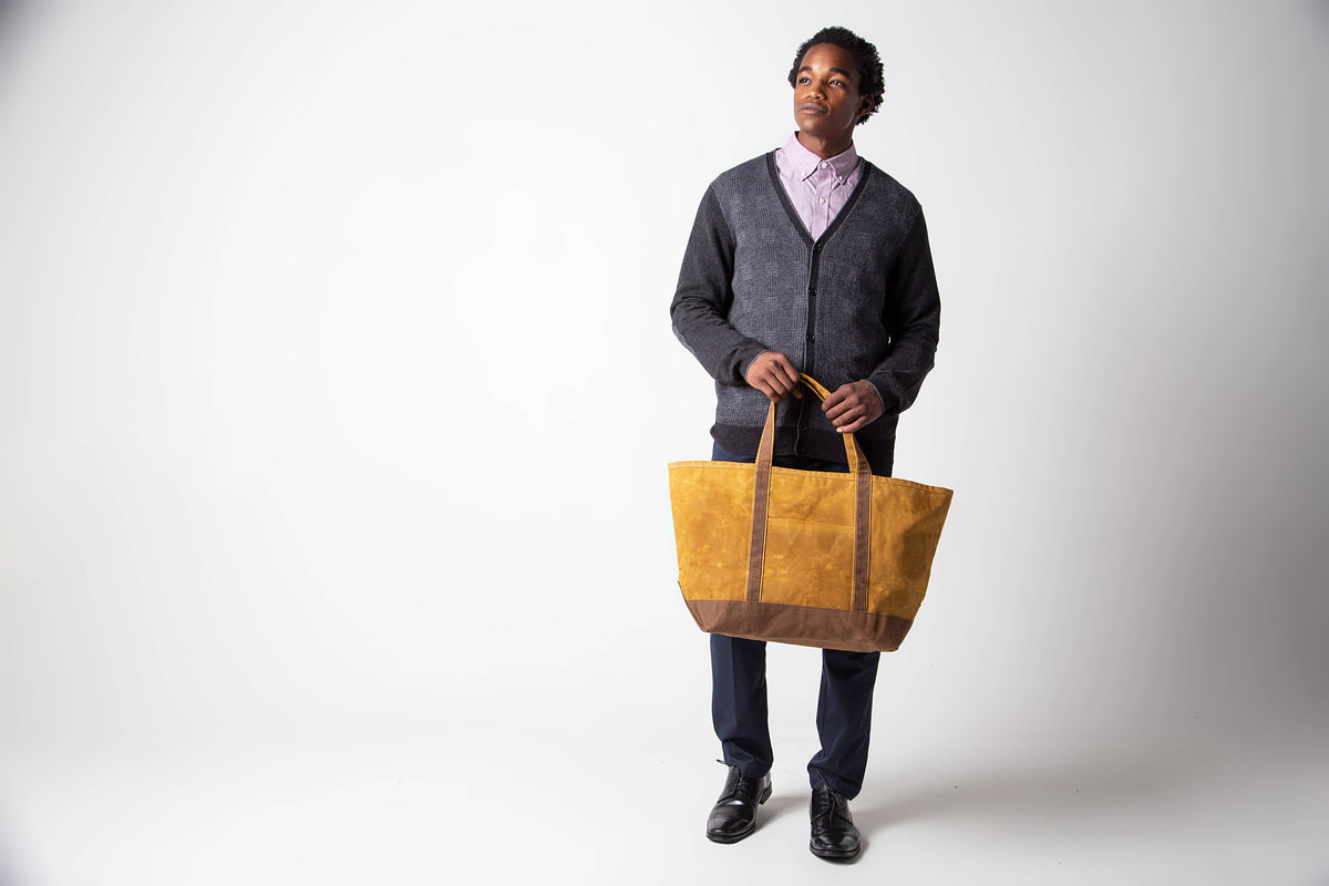 Waxed Large Classic Tote: Slate
