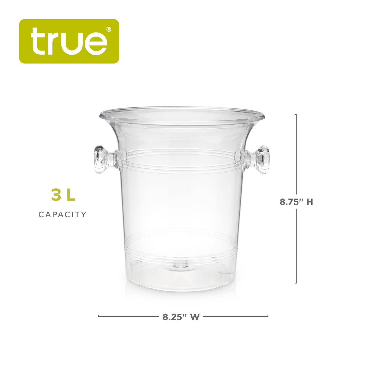 Acrylic Ice Bucket with Knob Handles