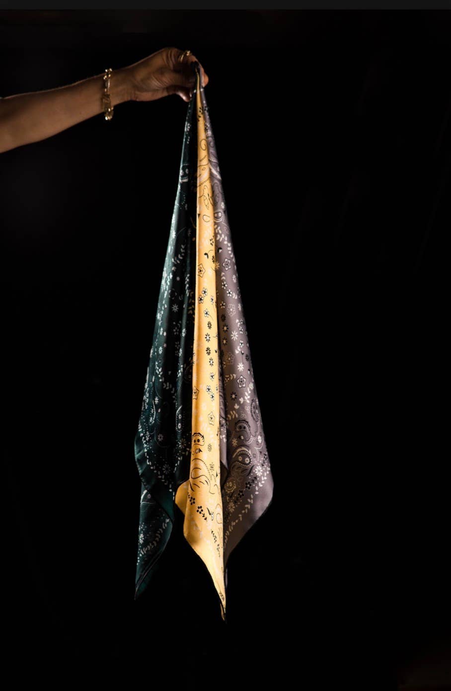 Mulberry Silk Paisley Bandana -Double-Sided Scarf